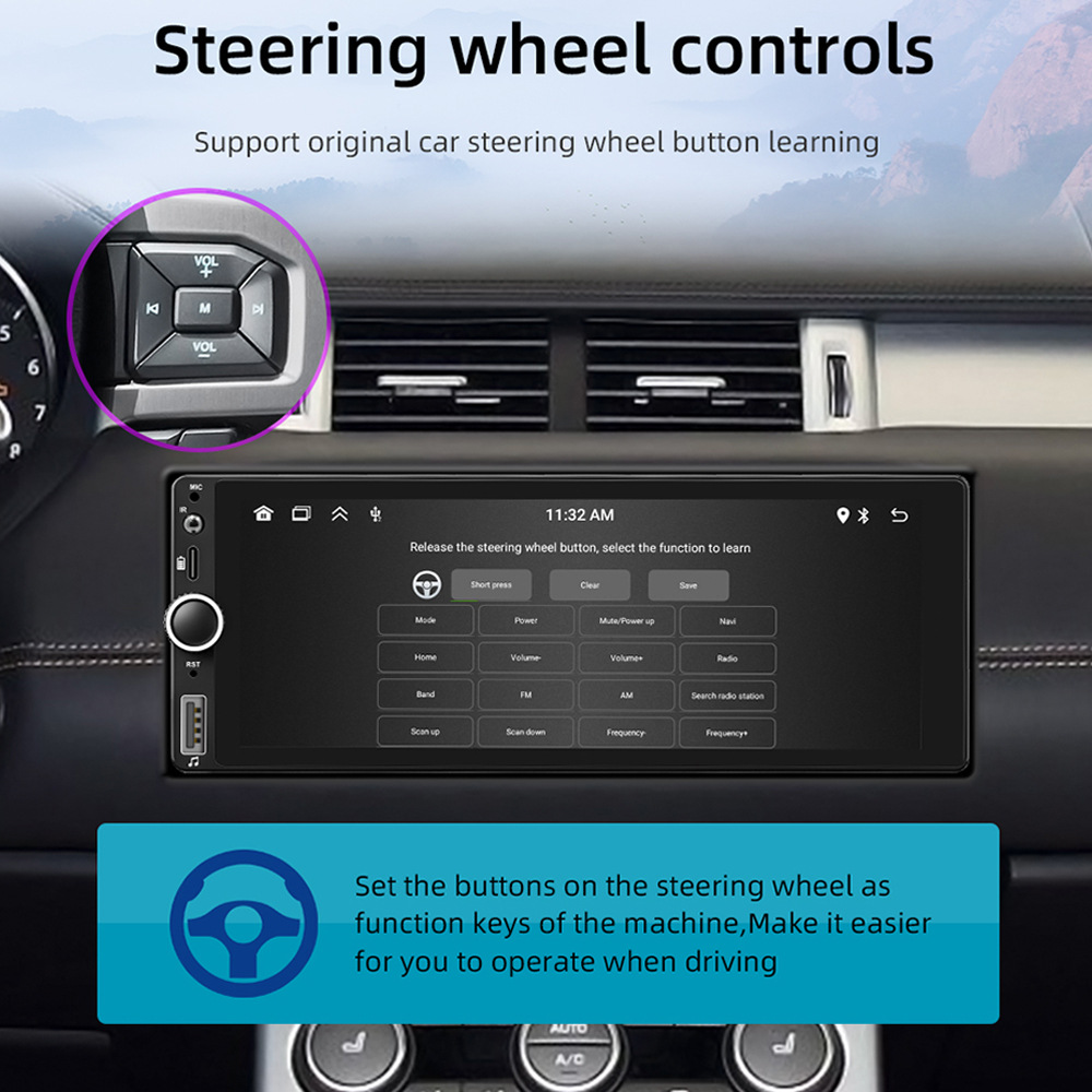 6.86 inch single ingot apple wireless CarPlay car MP5 player IPS screen car FM radio 12V