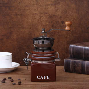 Hand Grinder Coffee Beans Portable Coffee Grinder Manual Coffee Grinder Square Jar Sealed Jar Home Commercial