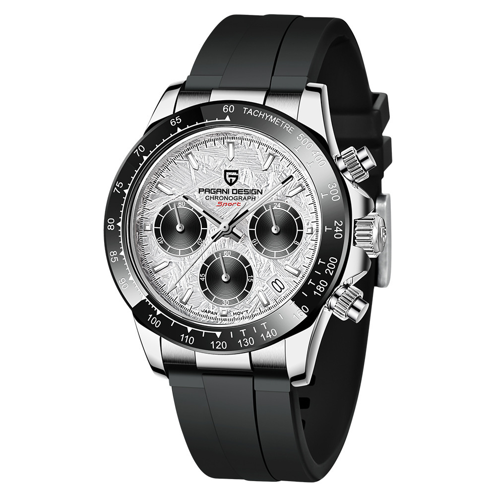Bojiani PAGANI reloj de cuarzo de múltiples funciones de sincronización de acero inoxidable impermeable de moda luminosa reloj de los hombres de moda 1664