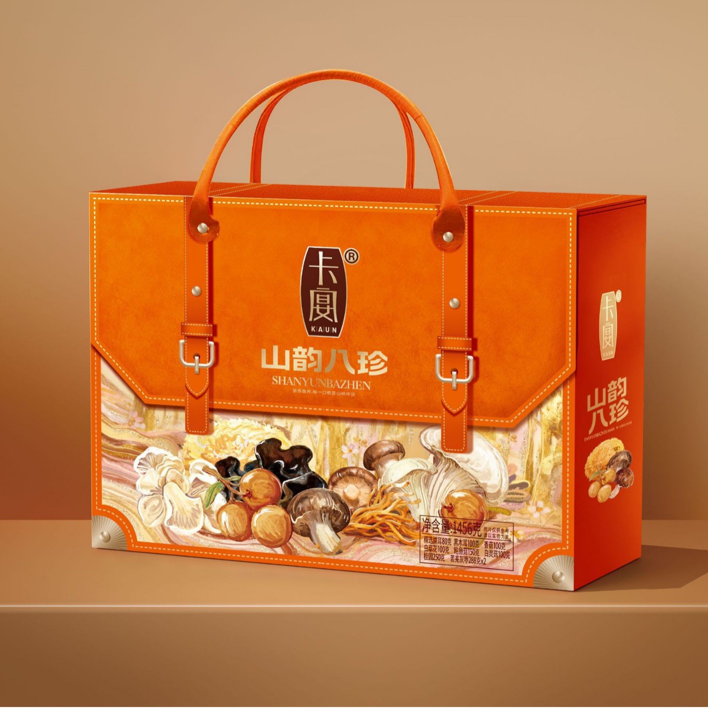卡宴华堂珍馐山珍干货礼盒1000g 松茸菇 虫草花 杏鲍菇干货礼盒