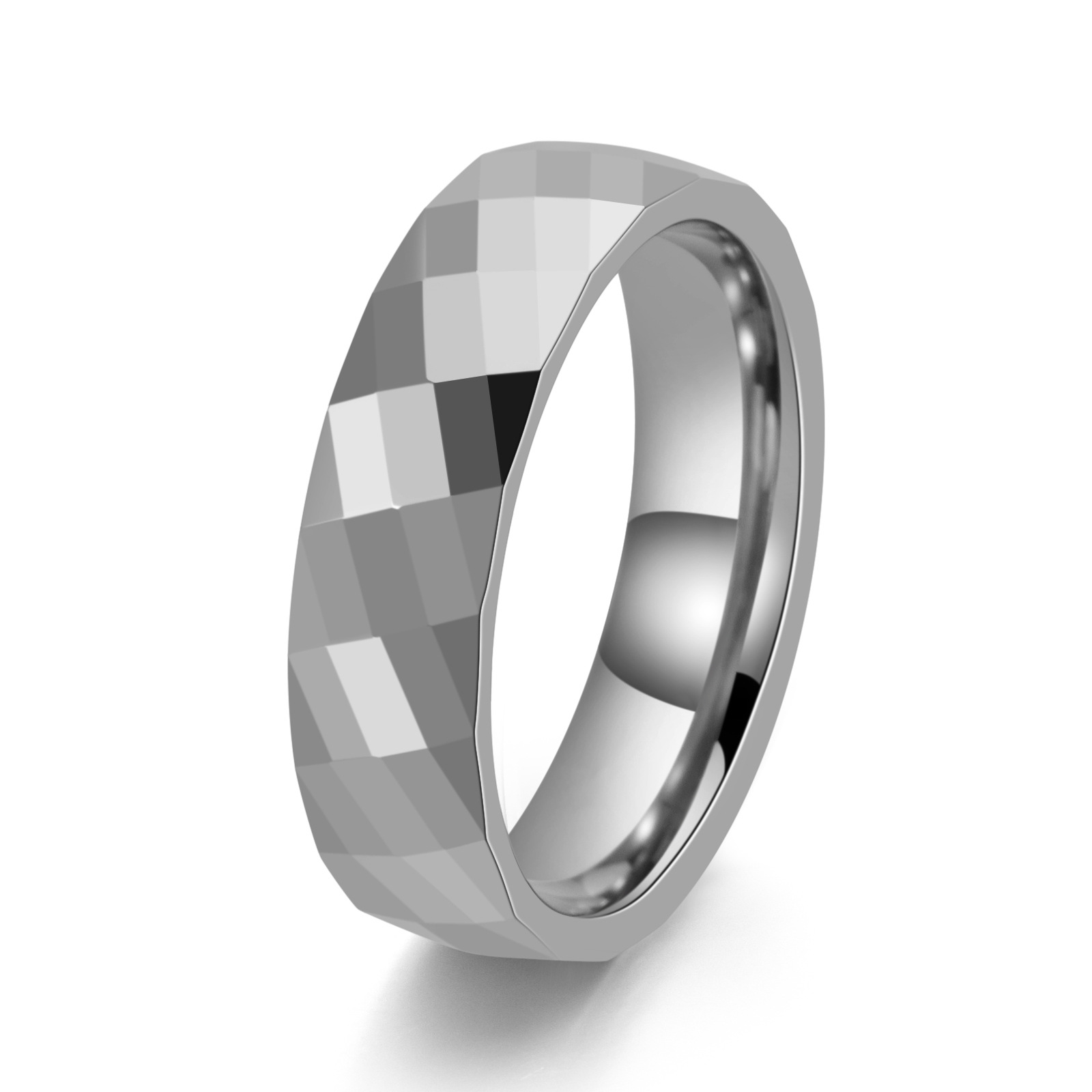 Punk Solid Color Tungsten Steel Polishing Men's Rings display picture 1