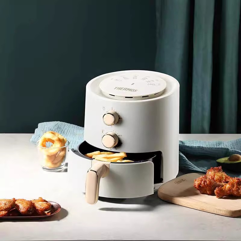 Thermos Eha-5711A-W Mini Multi-Function Air Fryer Oil-Free Electric Fryer Precision Temperature Control 1.3L