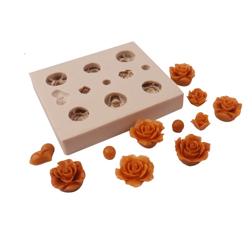 Epoxi amor flor fondant pastel molde Rosa borde decoración pastel molde para hornear