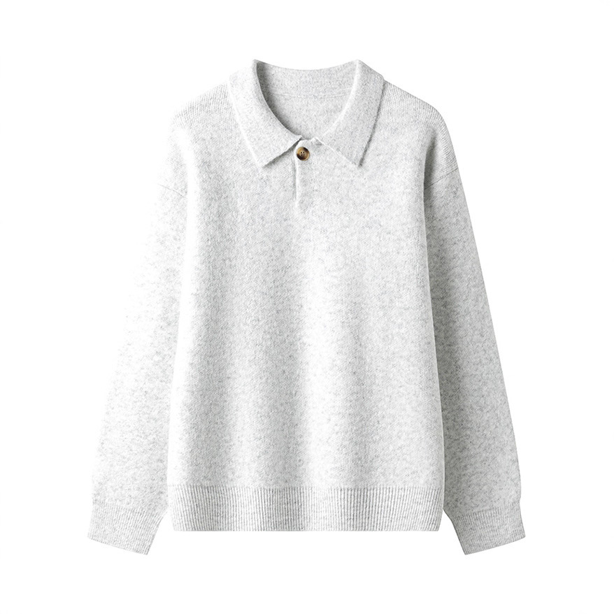 Otoño y invierno con solapa suéter de punto para hombres Amazon sobre una chaqueta simple suelta con un nuevo suéter de punto