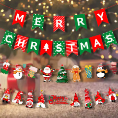 クリスマスのテーマ紙の装飾品クリスマスパーティーは旗を引いて祝日の漫画の横断幕を飾って花の背景用品を引きます。