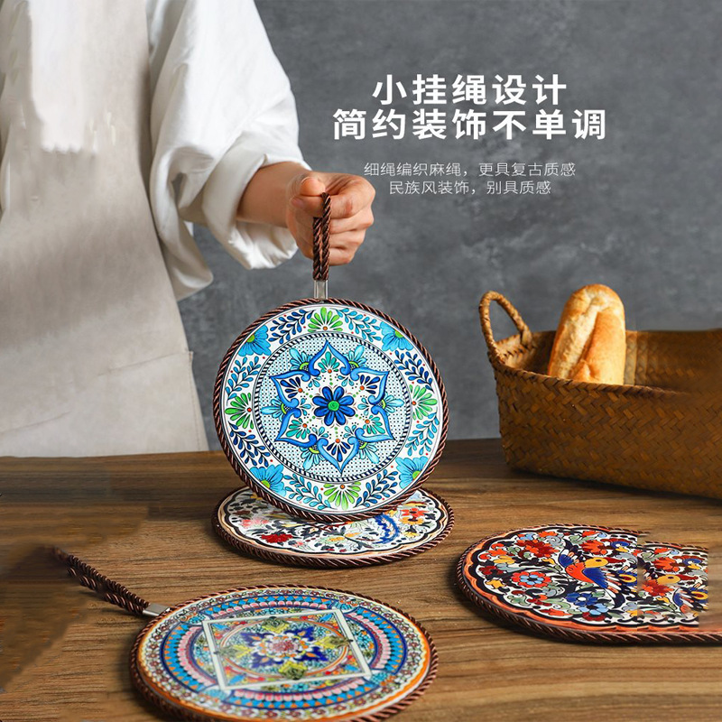 复古隔热垫耐高温砂锅防烫垫珐琅锅垫子陶瓷新中式餐桌防滑餐盘垫|undefined