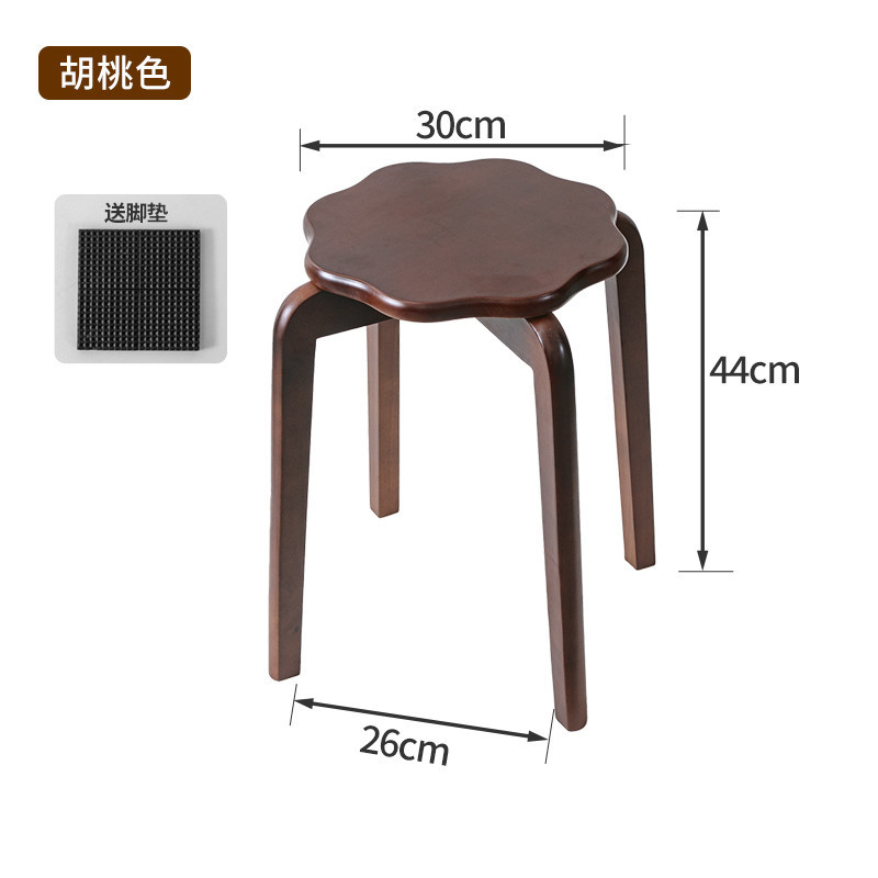 Taburetes de madera sólida, taburetes cuadrados apilables para el hogar, taburetes de mesa de comedor de reserva, taburetes de madera resistentes y duraderos, taburetes bajos image 15
