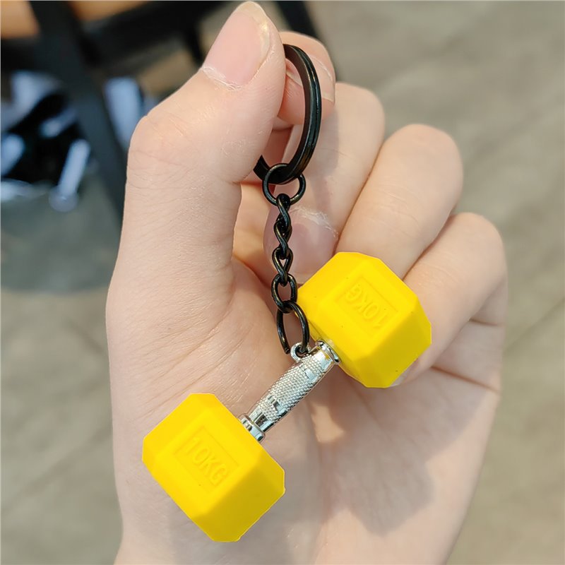 Llavero de fitness barra colgante deportivo creativo mancuerna mochila escolar periférica deportes taza de agua colgante regalo para hombres y mujeres