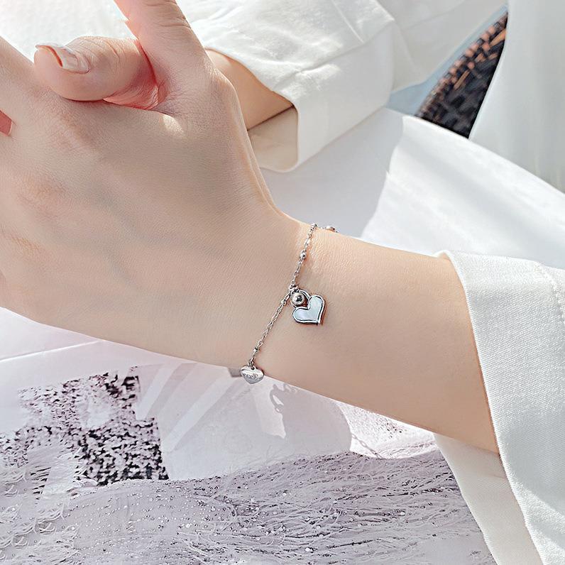 Internet celebridad elegante joyería simple moda titanio acero pulsera nicho diseño versátil amor Shell Acero inoxidable pulsera