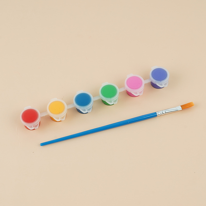 Pintura acrílica de los niños 12 colores traje 6 estudiantes siameses kindergarten arte pintura graffiti DIY yeso tira pigmento