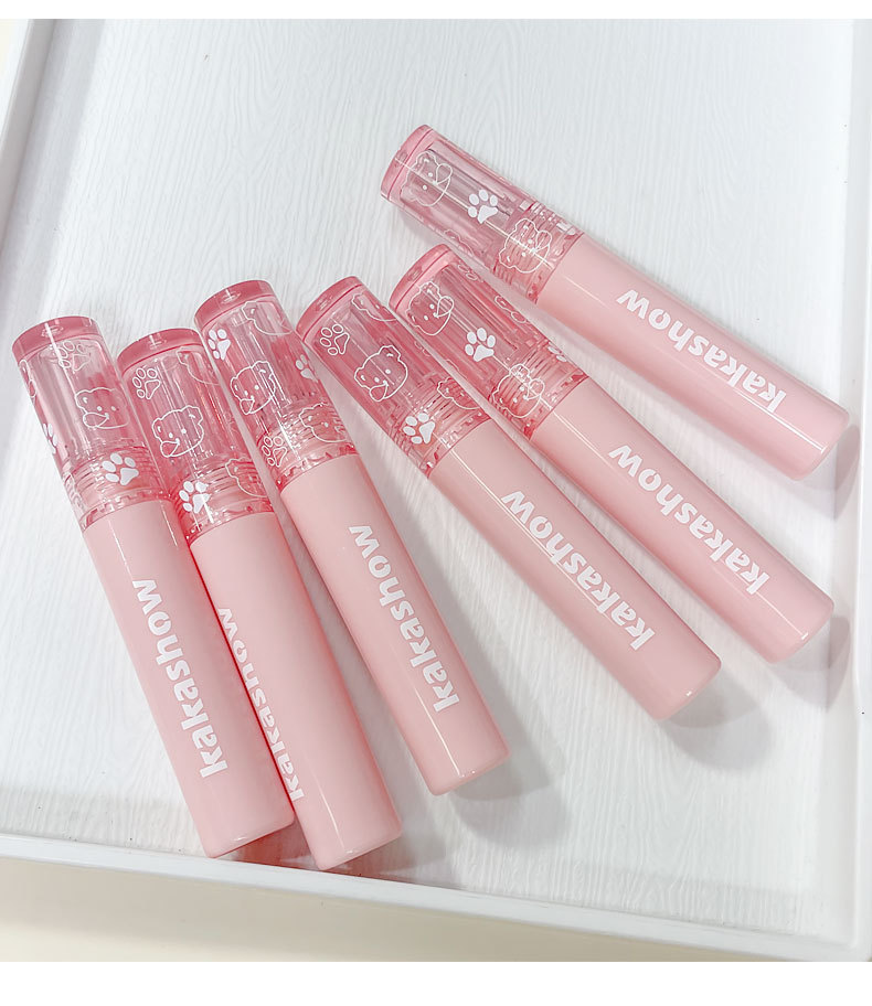kakashow Bubble Bear Lip Gloss matte, velvet, red lip, honey clay, pure to look fair, not easy to stick to cup lip gloss undefined
