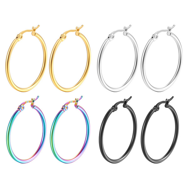 Fashionable golden trend geometric earrings stainless steel