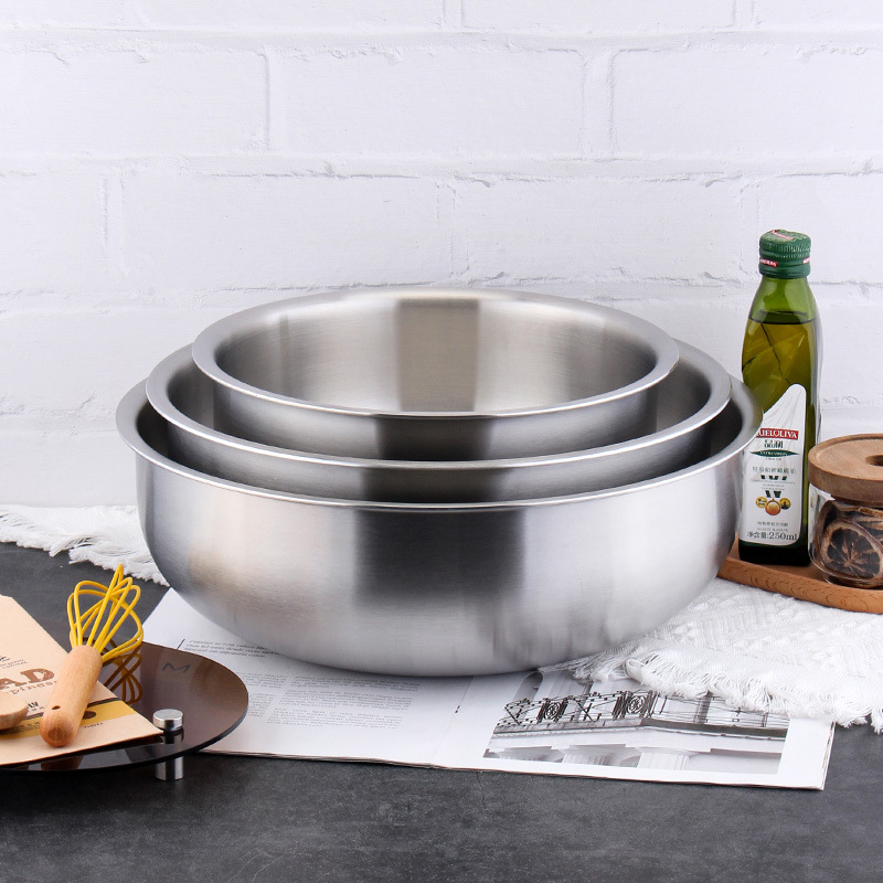 COOKONE 18 / 10 acero inoxidable borde ancho y tazón de fideos tazón de sopa tazón de preparación de platos para lavar verduras en sopa de cocina de cocina sin escoger la estufa