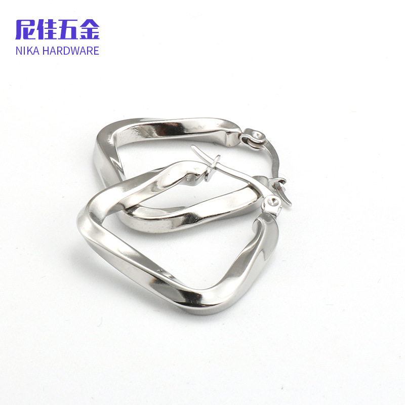 Pendientes irregulares geométricos, acero de titanio, estilo coreano moderno, no se desvanecen