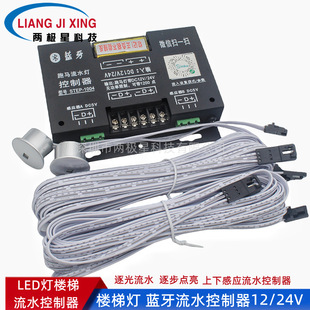 Intelligent human body induction light-by-light running horse racing 12V24V LED lamp Bluetooth stair lamp controller human body induction