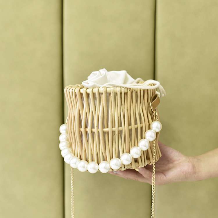 225g Weight Beading, Weave Fashion Element String Closure Type Single Shoulder Strap Strap Type Crossbody Bag Bags Type Holiday, Travel Occasion Straw Material Solid Color Pattern Spring&Summer Season Women's Gender Vacation, Beach Style Small Size Women's Small Straw Solid Color Vacation Beach Beading Weave String Crossbody Bag 11