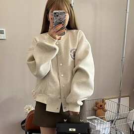 美式棒球服外套女春秋2026新款爆款早秋季小个子休闲短款夹克上衣