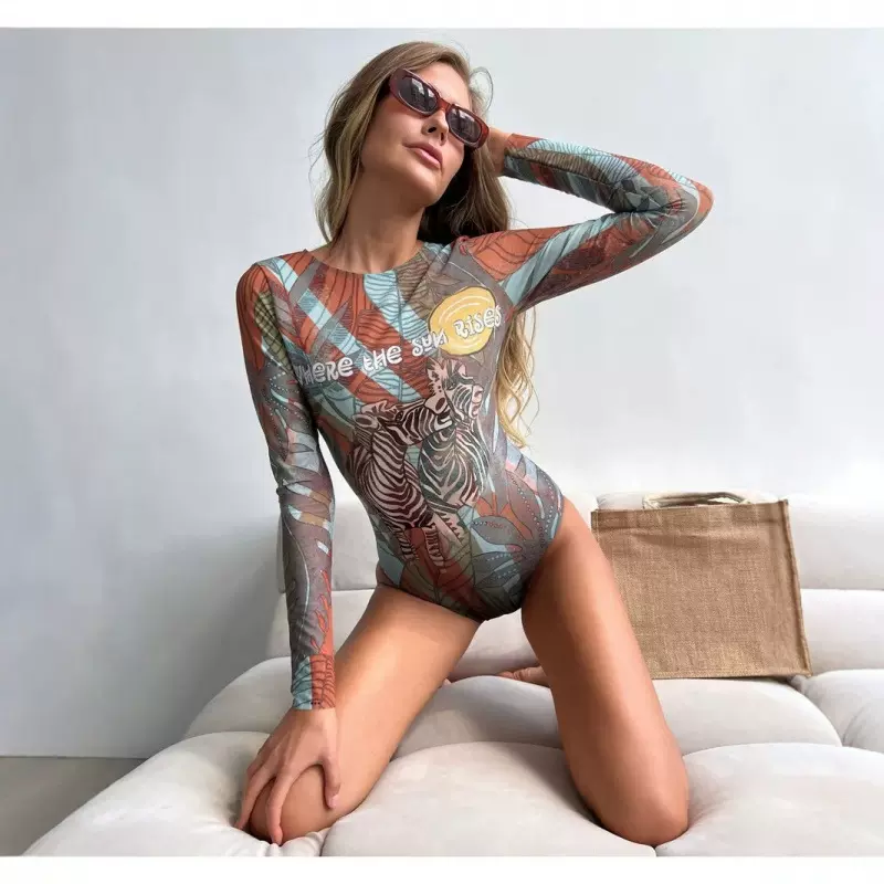 新款欧美跨境高级感连体泳装Купальник俄罗斯泳衣bikini