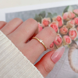 European Popular Fashion Simple Ins Style Diamond Ring Zircon Accessible Luxury Earrings Colorfulful Mini Earrings