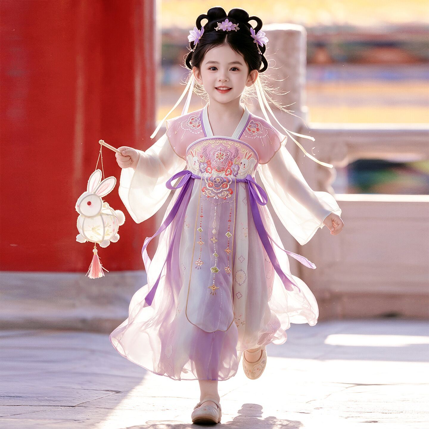 Hanfu for girls, Mid-Autumn Festival 2026 new collection, beautiful Chinese-style princess dress, Tang suit for little girls, ancient-style, ethereal and elegant