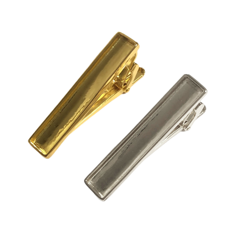 Copper Creative Jewelry Tie Clip DIY Personalized Clothing Empty Holder Tie Clip Gold Groove Metal Tie Clip in stock