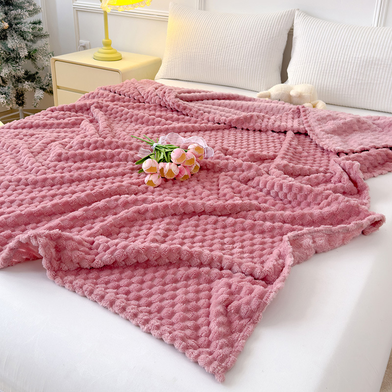 2025 nueva manta dorada de lana de seda manta de siesta manta de cuatro estaciones manta de sofá de color sólido universal manta de lana de coral nórdica