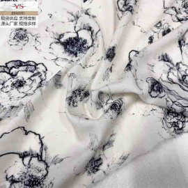 厂家直销 新款夏日水墨面料雪纺印花布料连衣裙染色春夏服装面料