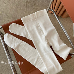 Winter and Spring 800D Baby Fleece Thin Fleece Model Fine Combed Cotton Vertical Striped Micro-pressure High-waist Abdominal Support Hip-lifting Base Layer Pantyhose for Women