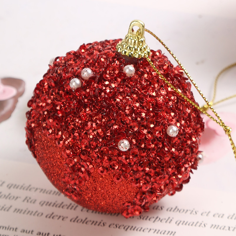 クロスボーダー新しいクリスマスツリー装飾ボールペンダントハンギングボール特殊な形のクリスマスボールパールハーフダイヤモンドグリッターセットクリスマスボール|undefined