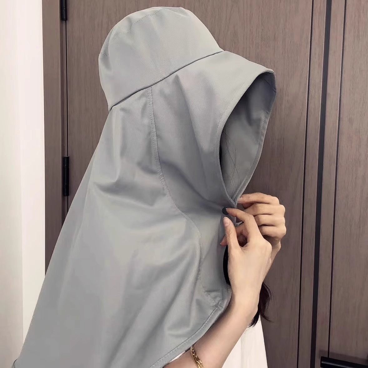 趙露思同金全顔日焼け止めフードのつばカバー首保護一体ストール夏速乾太陽帽