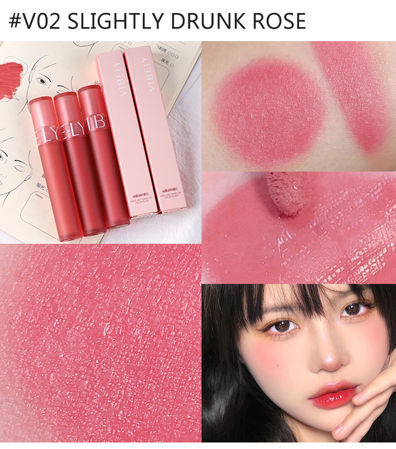 VIBELY Nude Natural Hydrating Liquid Blush Cross-border Single Color Slightly tipsy Long-lasting Color Liquid Blush Eyeshadow undefined