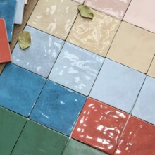 渐变手工瓷砖100x100民宿咖啡厅吧台方砖 厨房卫生间浴室玄关墙砖