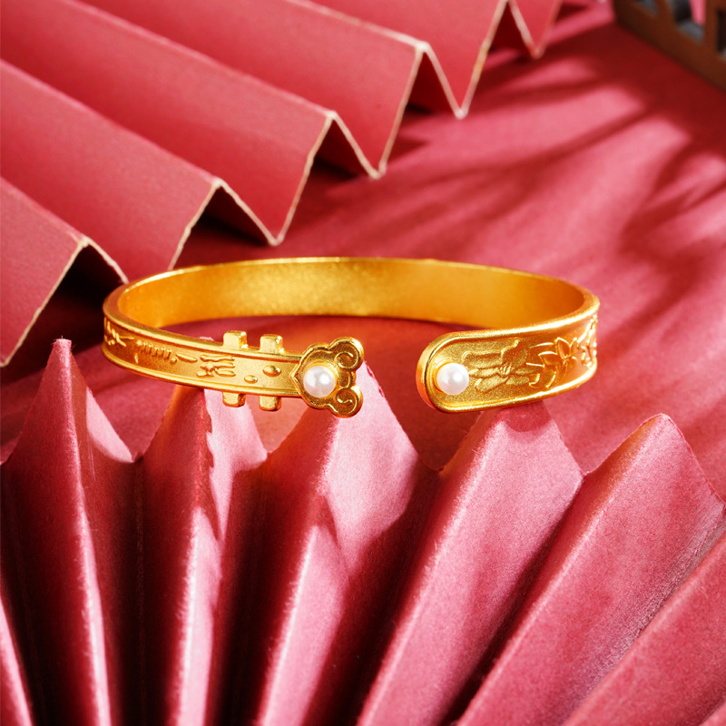 Gufa Sha oro estilo chino Ruyi alto sentido abierto pulsera retro tendencia nacional no se desvanece el suministro de joyas versátiles