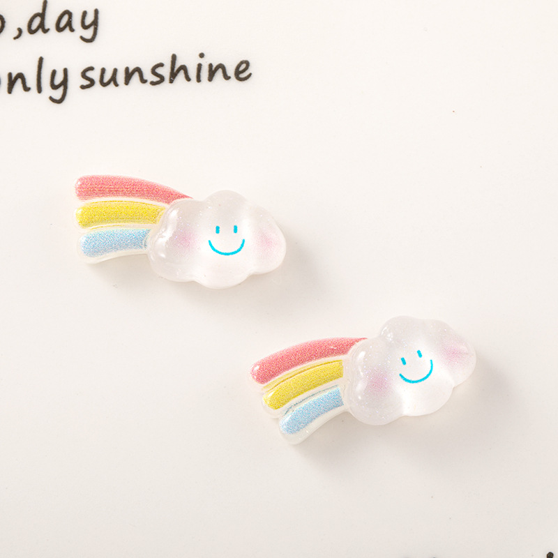 Nube de cristal oso marca accesorios resina conejo chica DIY crema pegamento horquilla accesorios para el cabello y otros materiales al por mayor