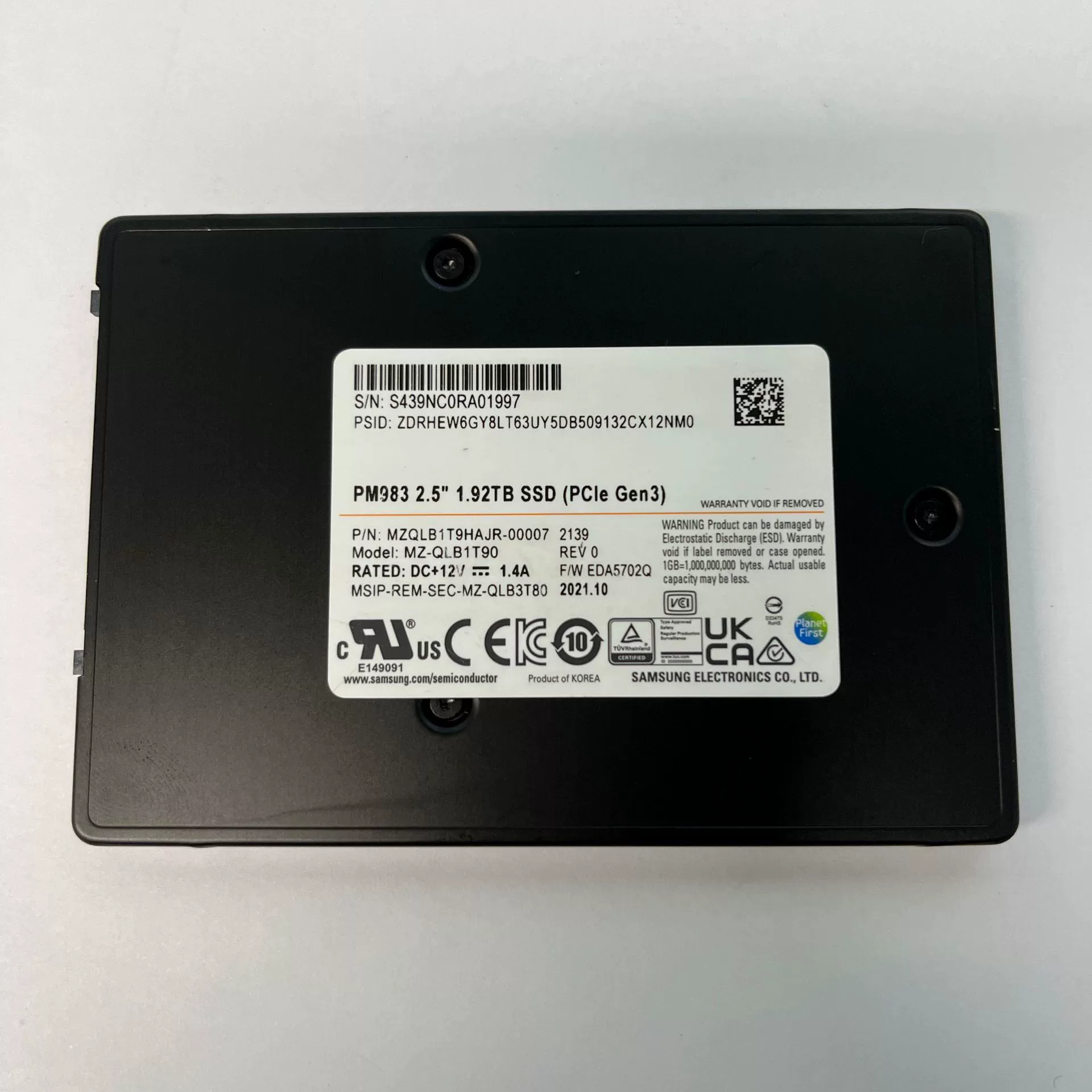 Sanxing PM983 1.92T U.2 NVMe MZQLB1T9HAJR-00007 SSD, разборка