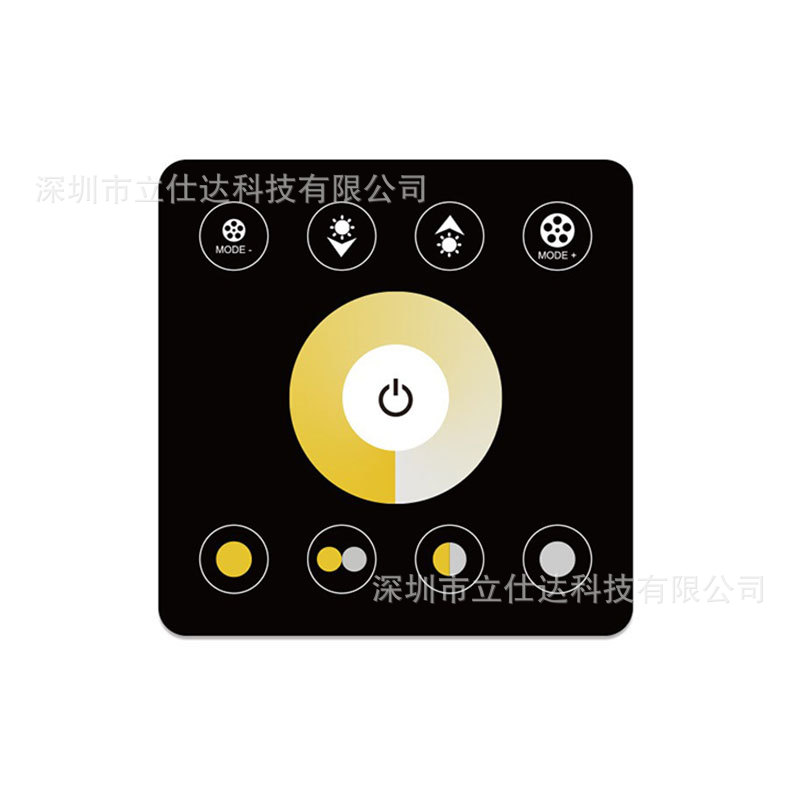 86触摸面板双色温控制器  5-24V黑色 白色墙壁式面板控制器