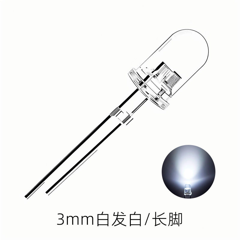 高光効率f 3mm電球LED表示灯看板パッチLED発光ダイオード直挿式f 3mm電球|undefined