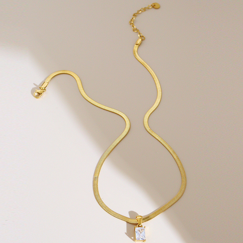 Affordable Luxury Style Diamond Snake Bone Necklace For Women Ins Niche Design Simple Jewelry Fashionable All-Match Stainless Steel Necklace_colorza_4