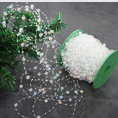8 + 3 ミリメートルベビーブレス釣り糸パールチェーン diy 手作りクラゲランプビーズチェーンヘアアクセサリー素材釣り糸ビーズチェーン