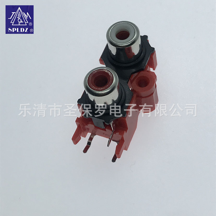 热销莲花座两孔AV同芯插座AV2-8.4-13颜色可选定位脚厂家直供