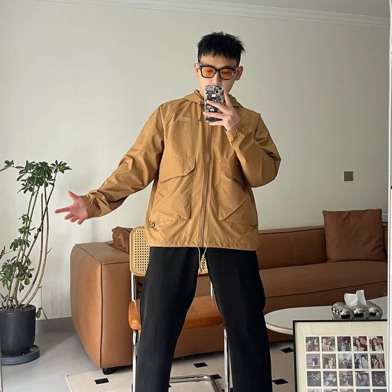 Cross-Border Export Spring and Autum Jacket Tnf Windproof Jacket Hooded Embroidered North Face Workwear Outdoor Top Loose