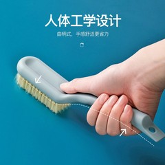 A3173 Long Handle Shoe Brush with Hook Plastic Shoe Cleaning Brush Multifunction Plain Color Non-Damaging Soft Bristle Shoe Brush