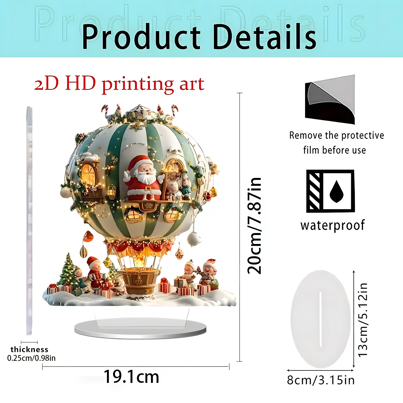 Nuevos productos transfronterizos Santa Claus y unicornio 2D acrílico decoraciones para el hogar decoraciones de escritorio de vacaciones