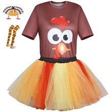 万圣节火鸡连衣裙cos服节日表演tutu蓬蓬裙cosplay舞台演出服装