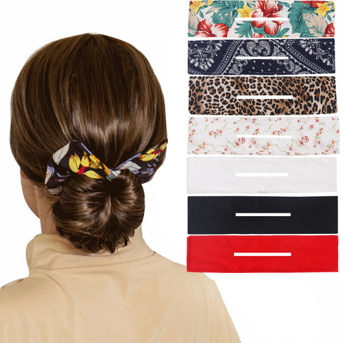 Cross-border bow-knot ball head hair iron Deft Bun printed twist clip lazy hair accessories rotating hair band manufacturer