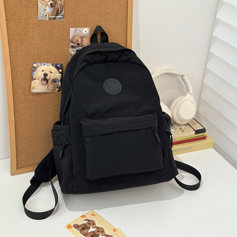 カジュアル学生スクールバッグ女性の無地シンプルな日本ニッチ軽量撥水大容量バックパック高校バックパック|undefined