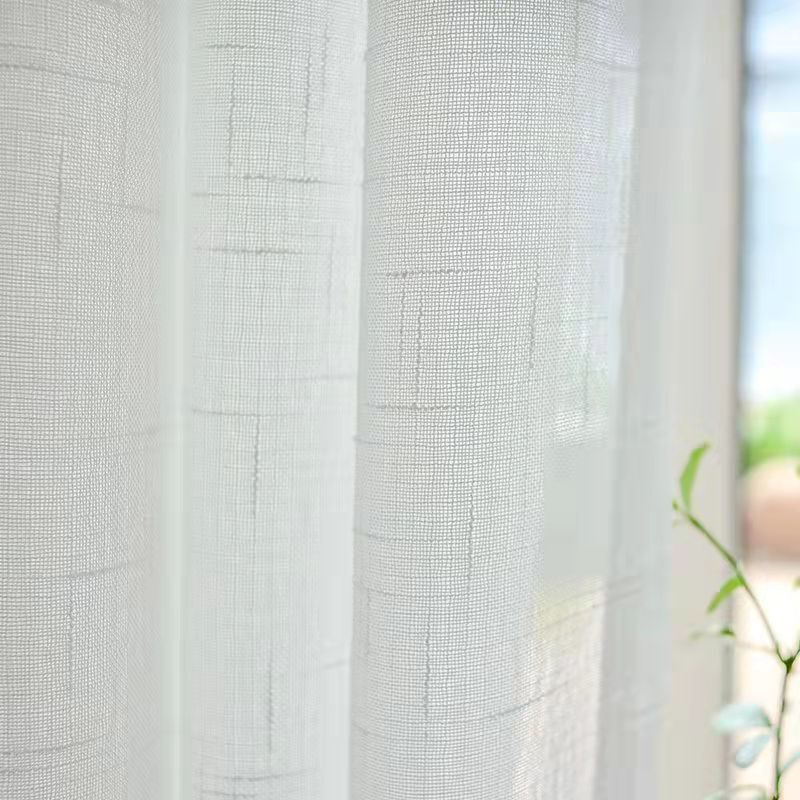 Curtain Gauze Fabric Special Price White Sand Curtain Balcony Bay Window Bedroom White Gauze Thin Window Screen Finished Gauze Simple