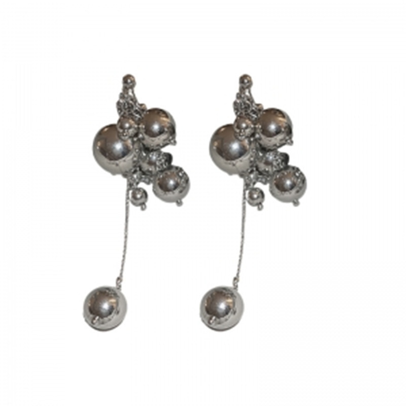 Pendientes de borla de cadena de bola europea y americana de Corea Pendientes de diseño de temperamento de nicho de personalidad