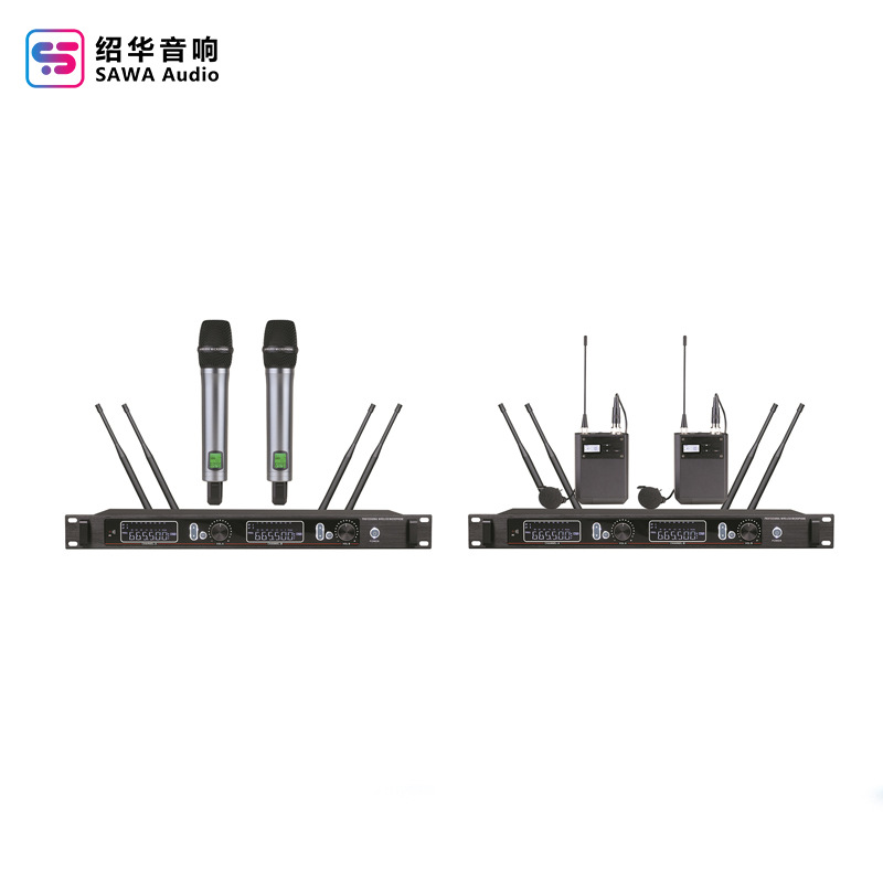 Micrófono inalámbrico profesional de uno a dos, cuatro a ocho canales FM, micrófono para cantar en casa, presentaciones, conferencias, audio