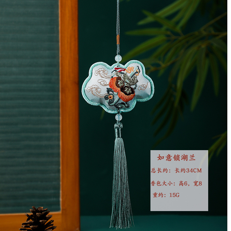 新しい国民的トレンドの文化的で創造的な小さなギフト敦煌刺繍ひょうたんサシェポータブル漢服アクセサリー端午節サシェサシェ|undefined